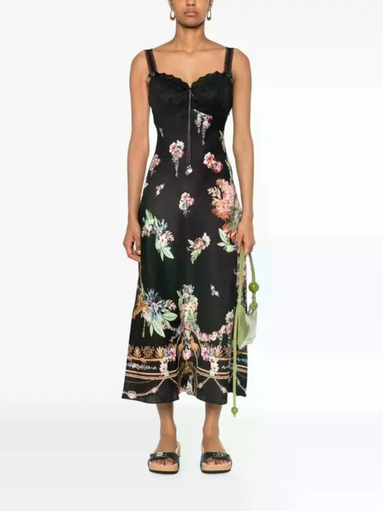 Camilla Dresses & Skirts - Camilla Embroidered Bodice Bias Dress in Noble Endeavors XS